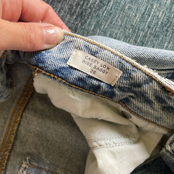 PacSun Trendy Casey Low Rise Baggy Light Indigo Distressed Wide Leg Jeans - Picture 11 of 13